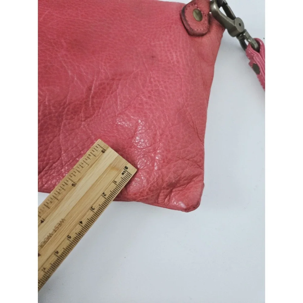 OdiLynch Vintage Dublin Red Leather Wristlet‎ Bag